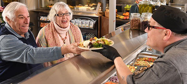 Seniors Getting Food